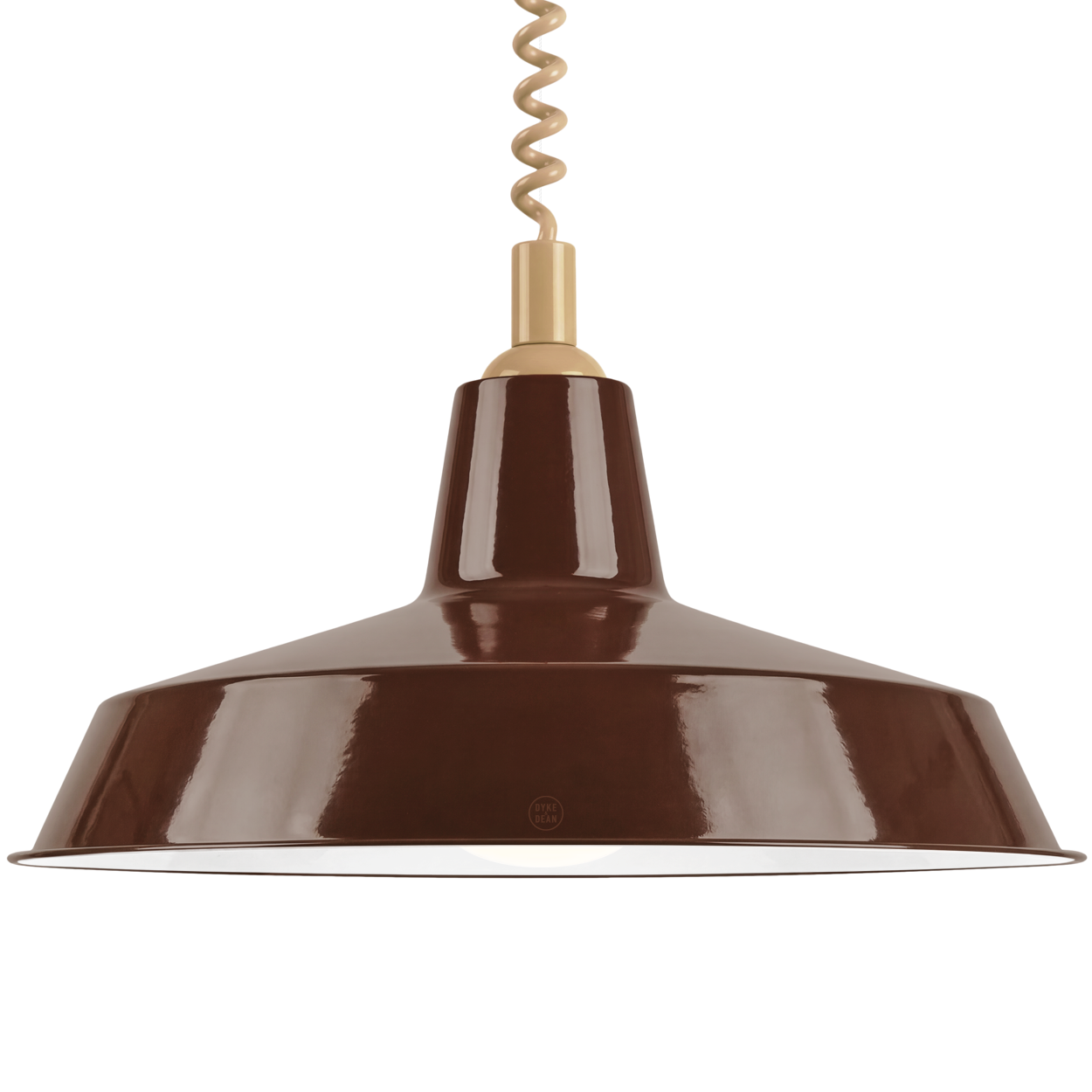 DYKE & DEAN PENDANT LAMPSHADE BROWN WITH RETRACTABLE SPRING