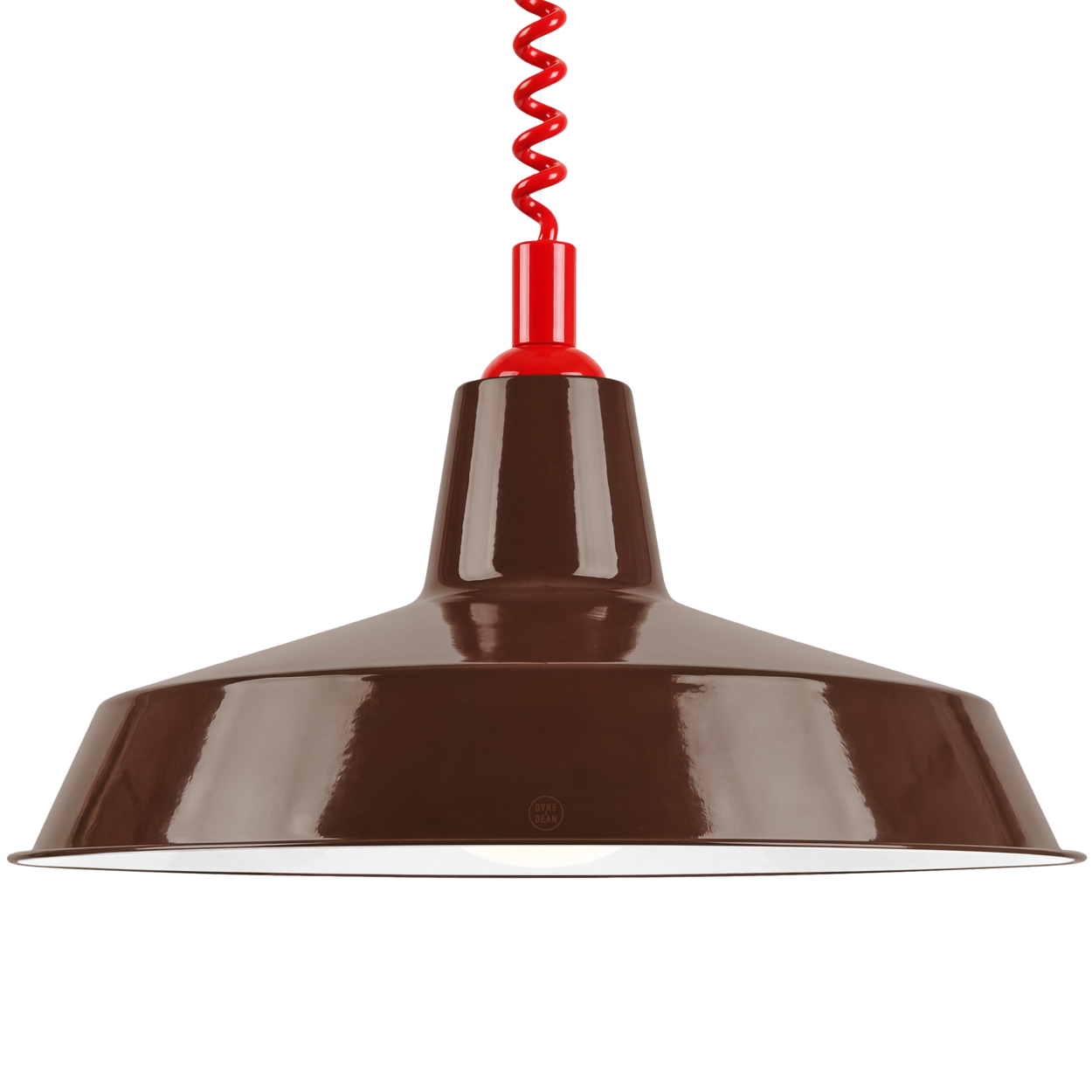 DYKE & DEAN PENDANT LAMPSHADE BROWN WITH RETRACTABLE SPRING