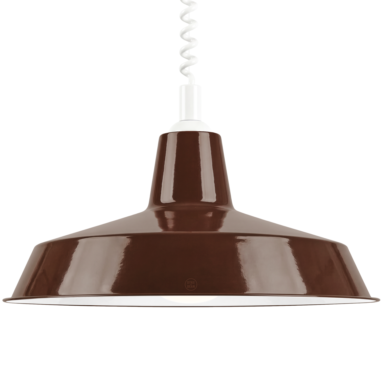 DYKE & DEAN PENDANT LAMPSHADE BROWN WITH RETRACTABLE SPRING
