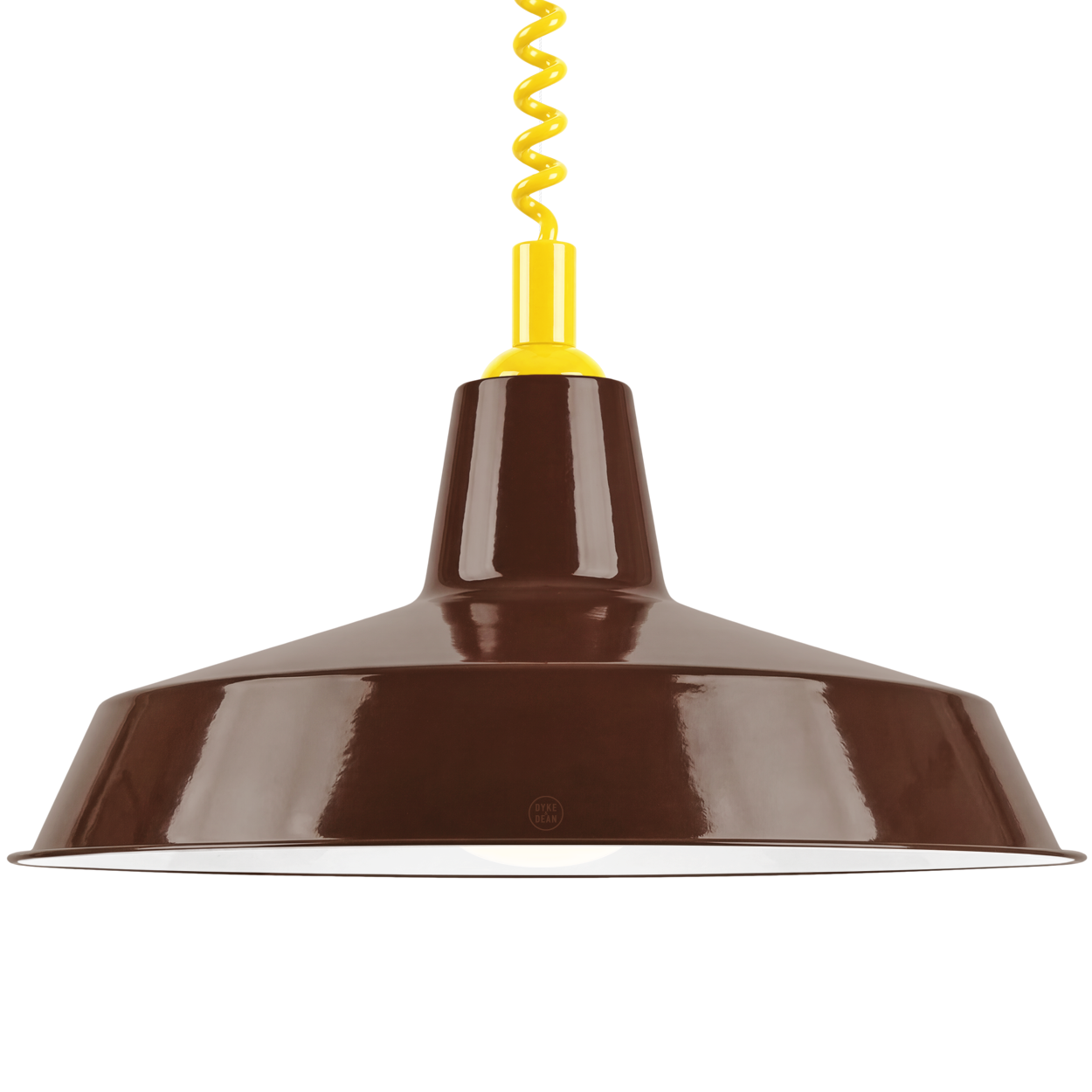 DYKE & DEAN PENDANT LAMPSHADE BROWN WITH RETRACTABLE SPRING