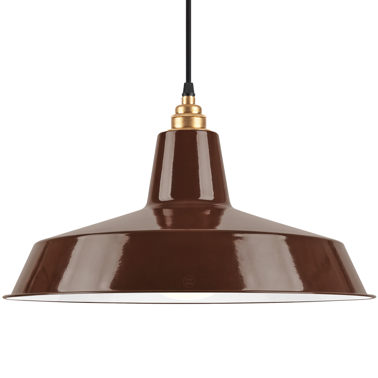 DYKE & DEAN PENDANT LAMPSHADE BROWN WITH BULB HOLDER