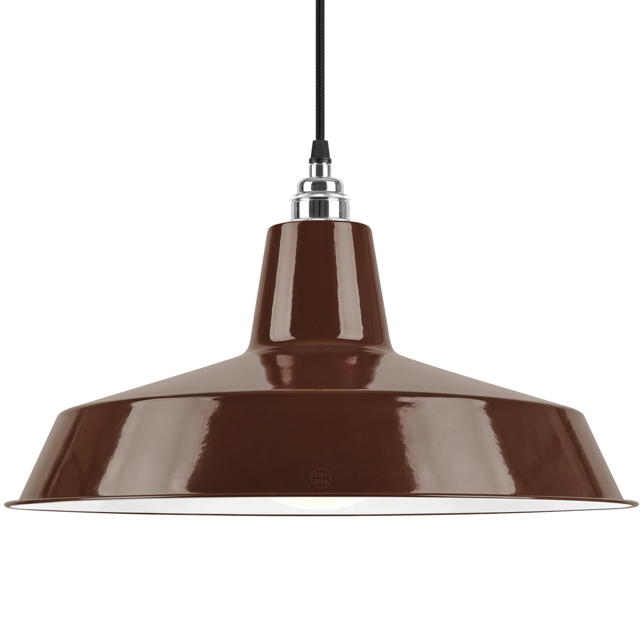 DYKE & DEAN PENDANT LAMPSHADE BROWN WITH BULB HOLDER