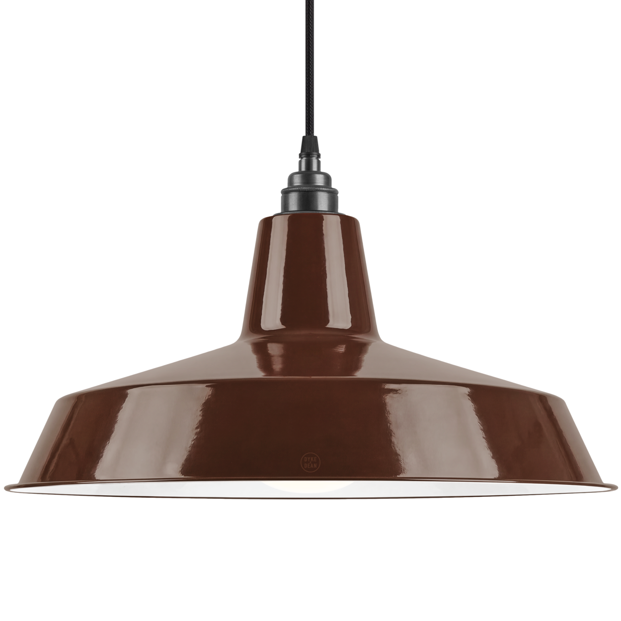 DYKE & DEAN PENDANT LAMPSHADE BROWN WITH BULB HOLDER