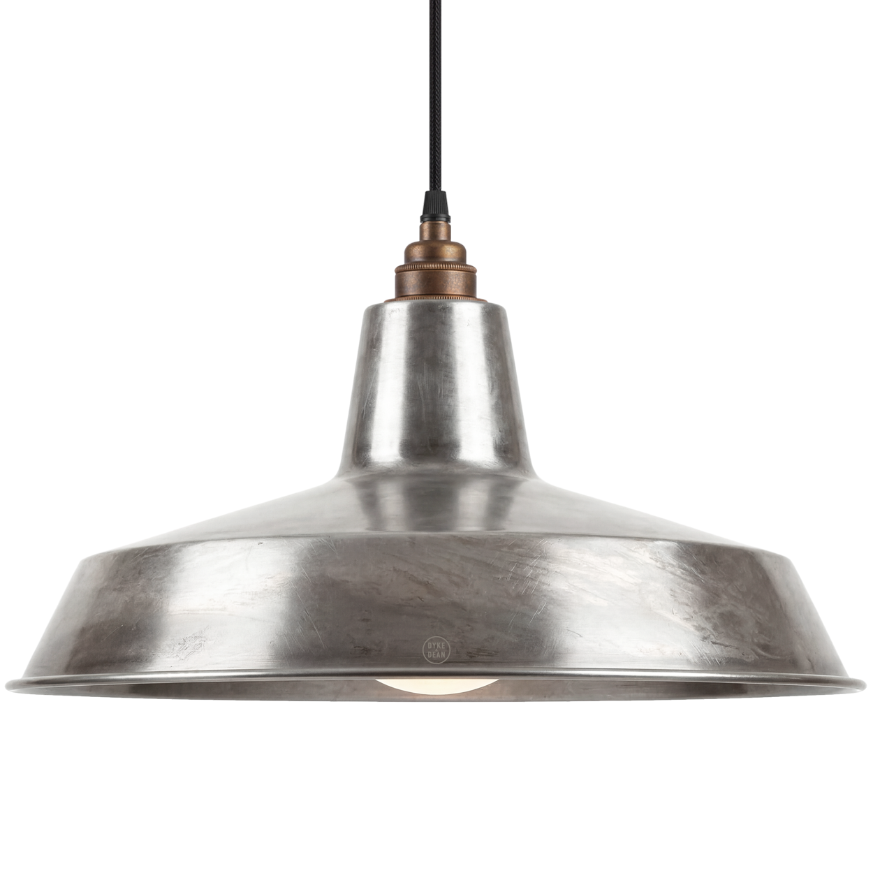 DYKE & DEAN PENDANT LAMPSHADE RAW METAL WITH BULB HOLDER