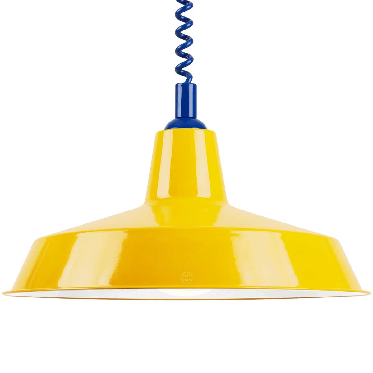 DYKE & DEAN PENDANT LAMPSHADE YELLOW WITH RETRACTABLE SPRING
