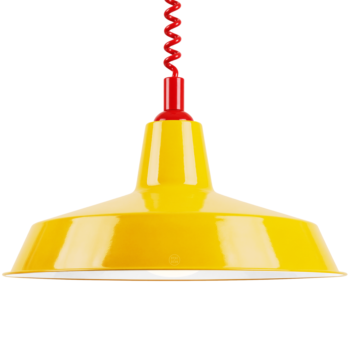 DYKE & DEAN PENDANT LAMPSHADE YELLOW WITH RETRACTABLE SPRING