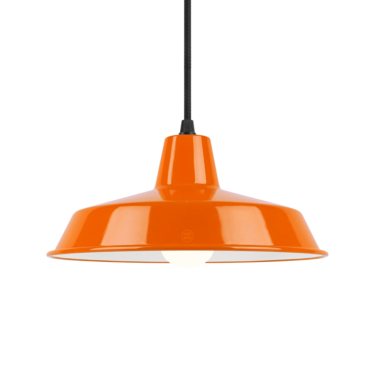 DYKE & DEAN SMALL PENDANT LAMPSHADE ORANGE E27 BULB HOLDER