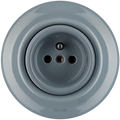 PORCELAIN 2 PIN EURO WALL SOCKET ASH GREY