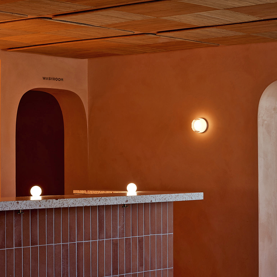 RIPPLE SCONCE WALL & CEILING LIGHT CAST GLASS CLEAR