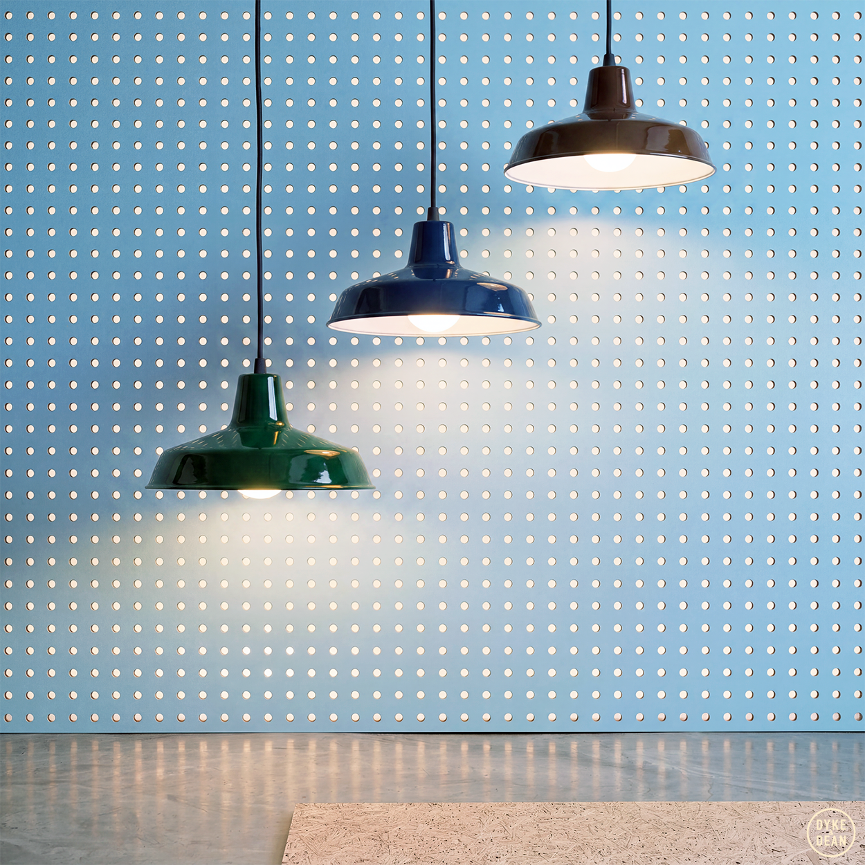 DYKE & DEAN SMALL PENDANT LAMPSHADE BLUE E27 BULB HOLDER