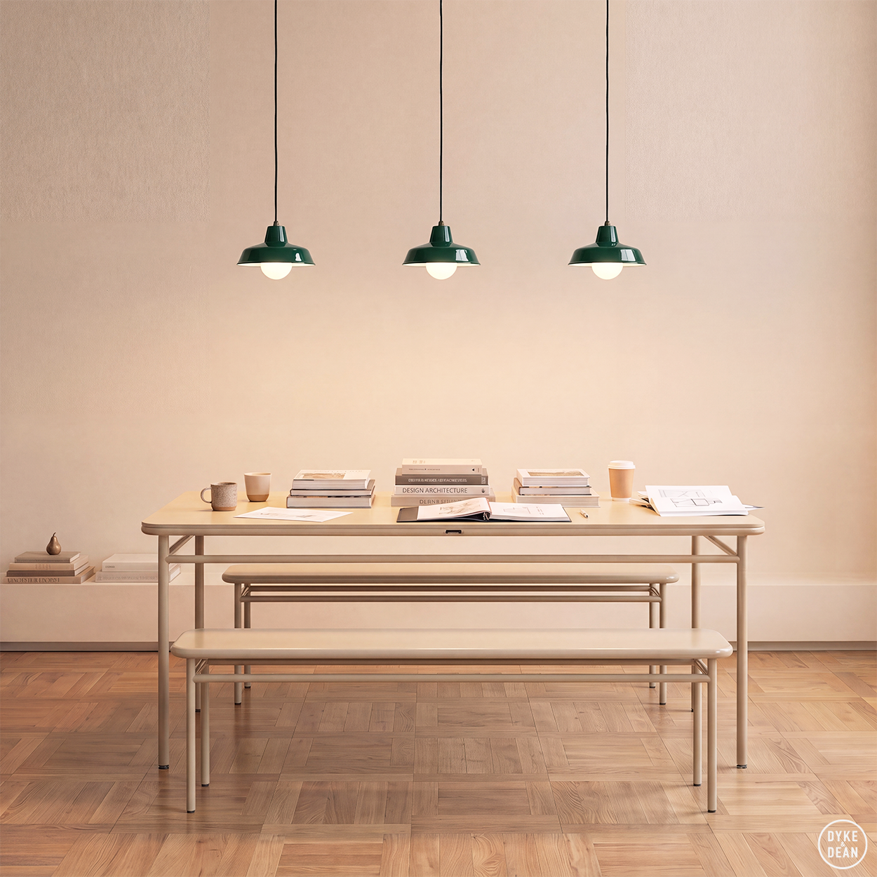DYKE & DEAN SMALL PENDANT LAMPSHADE GREEN