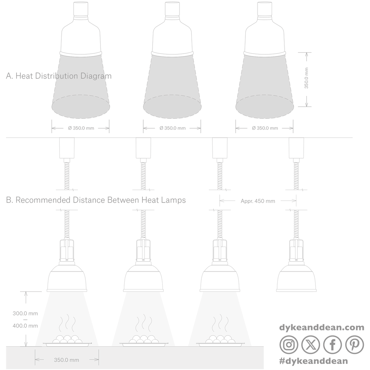 Stay Hot heat lamp pendant classic 1250