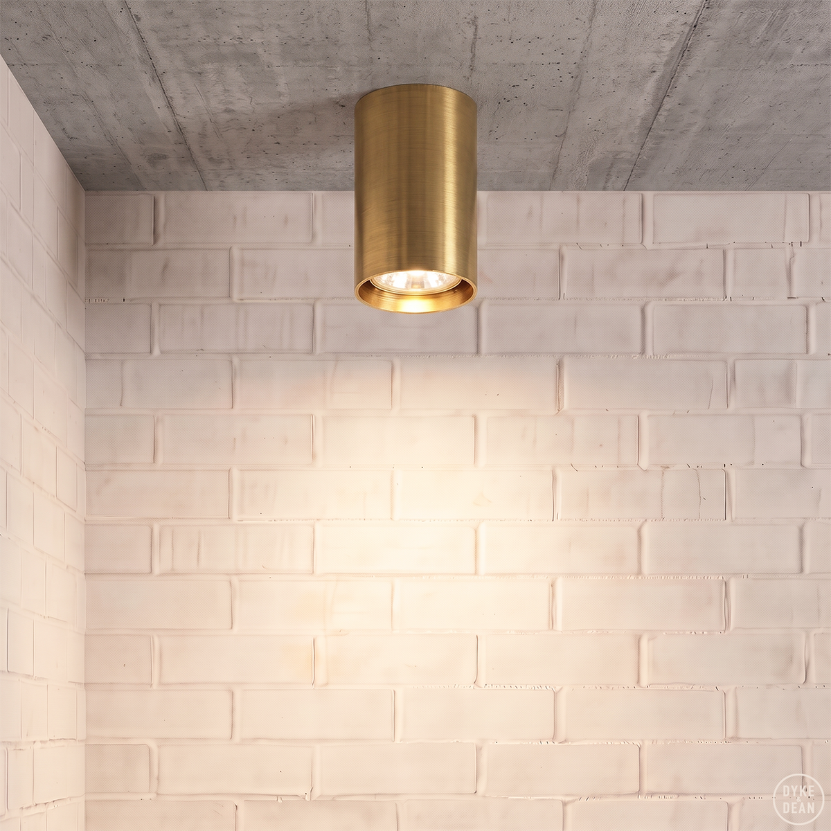 Ceiling cylinder spot lamp brass