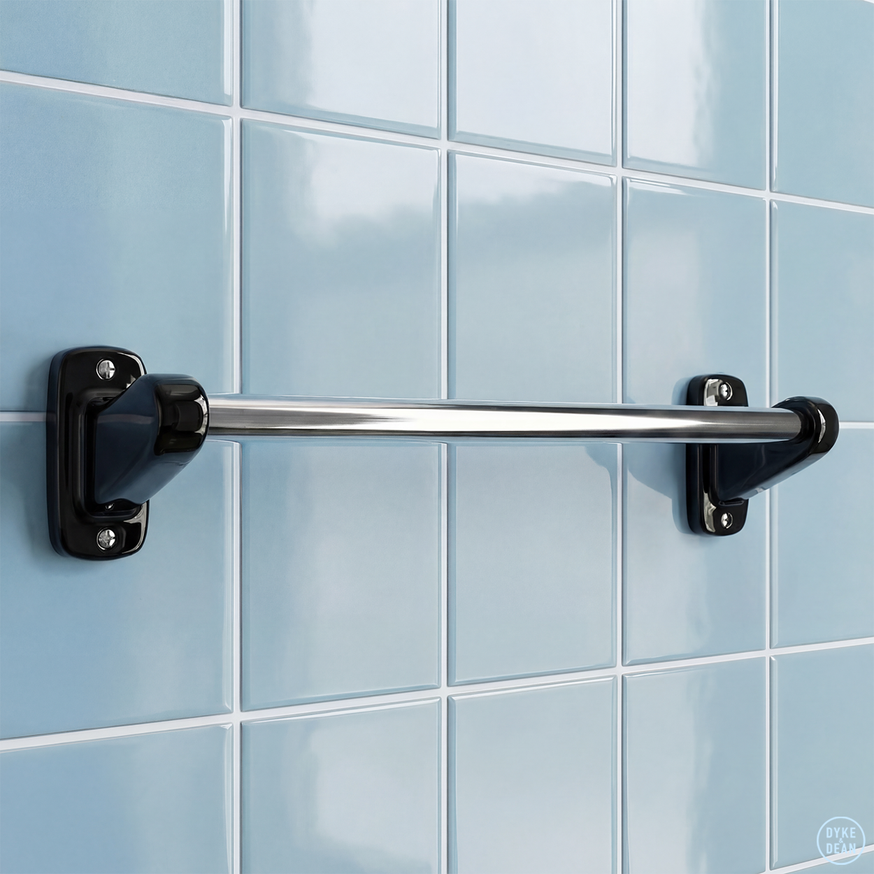 MODERN PORCELAIN TOWEL BAR SET BLACK