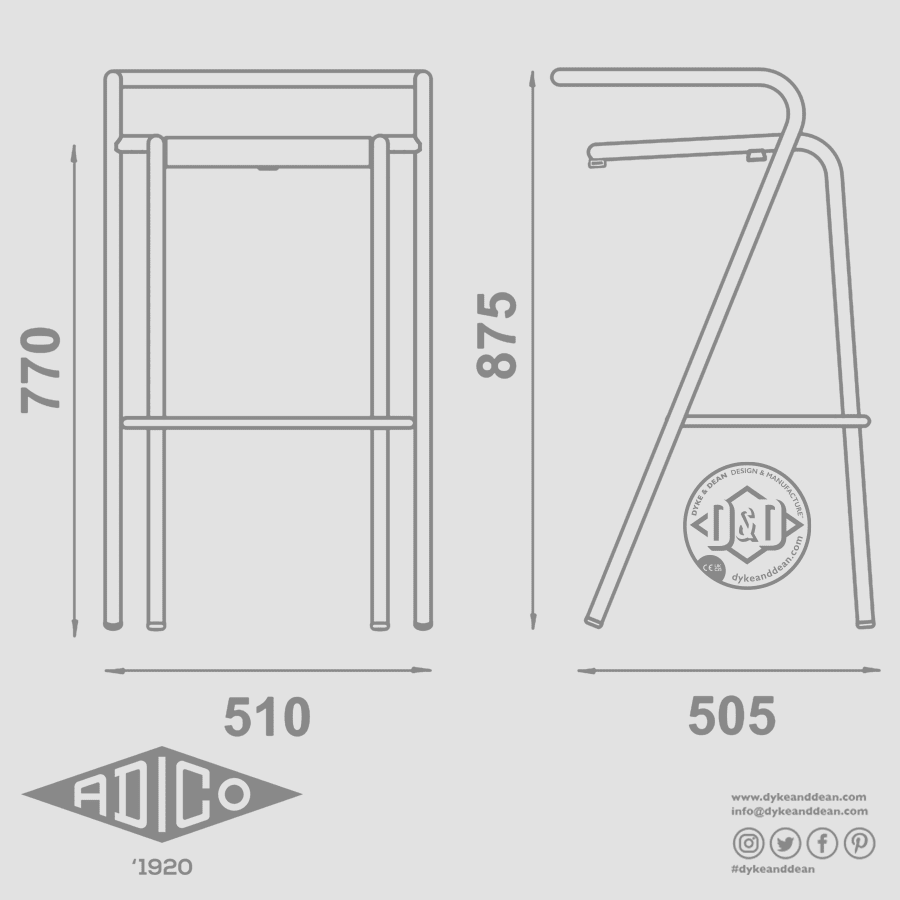 ADICO GREEN 5008 BAR STOOL OUTLET - DYKE & DEAN