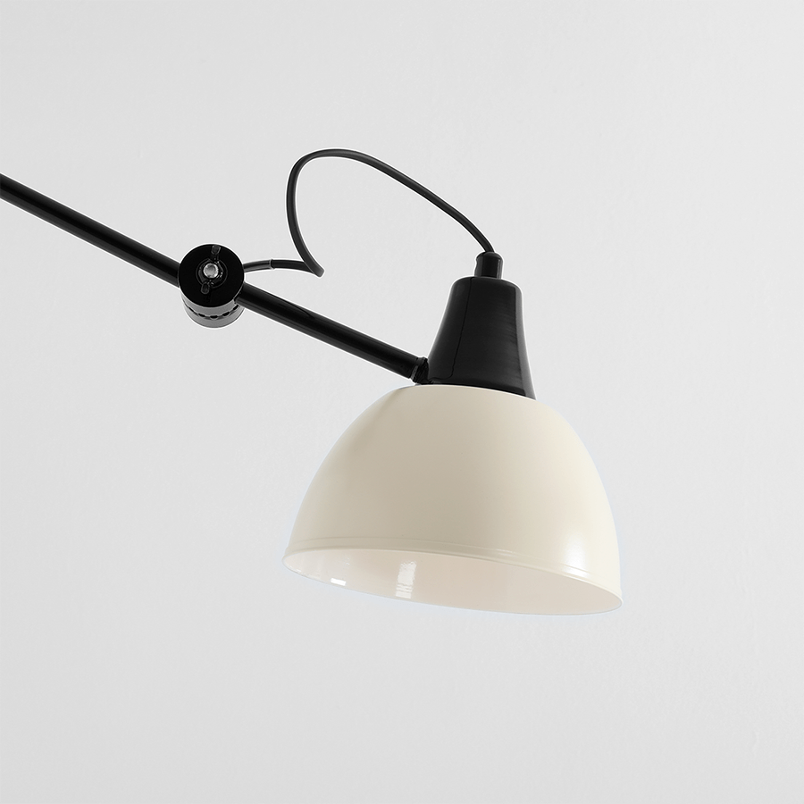 AIDA WALL AND CEILING LONG ADJUSTABLE ARM LIGHT SHADE CREAM - DYKE & DEAN