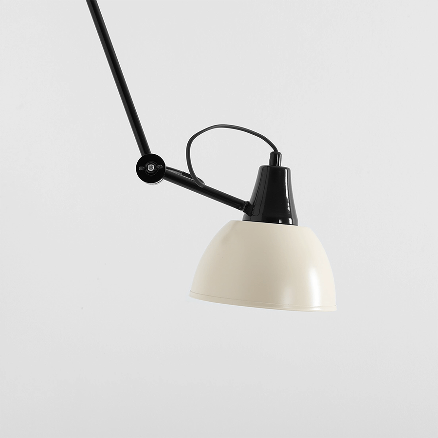 AIDA WALL AND CEILING LONG ADJUSTABLE ARM LIGHT SHADE CREAM - DYKE & DEAN