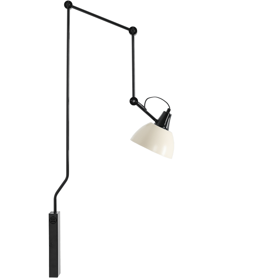 AIDA WALL AND CEILING LONG ADJUSTABLE ARM LIGHT SHADE CREAM - DYKE & DEAN