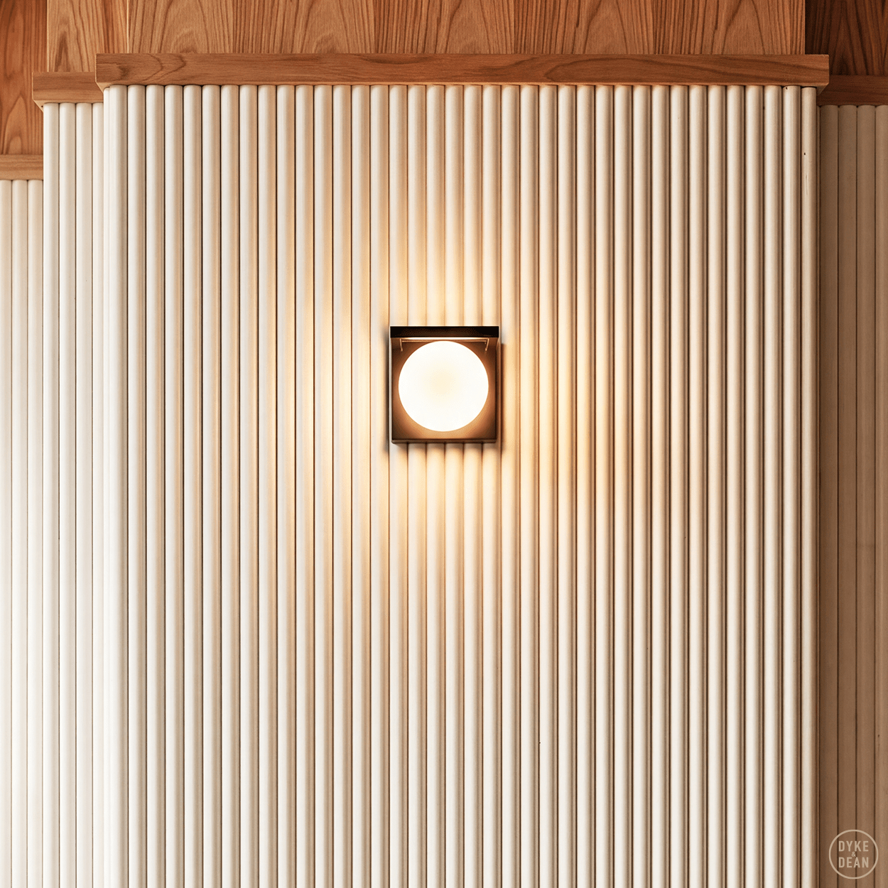 BAKELITE COVERED LIGHT FROSTED GLASS - DYKE & DEAN