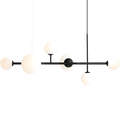 BATON ROD GLOBE PENDANT 6 LIGHT BLACK - DYKE & DEAN