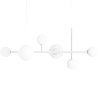 BATON ROD GLOBE PENDANT 6 LIGHT WHITE - DYKE & DEAN