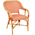 BISTRO RATTAN ARMCHAIR JEWEL RED GOLD - DYKE & DEAN