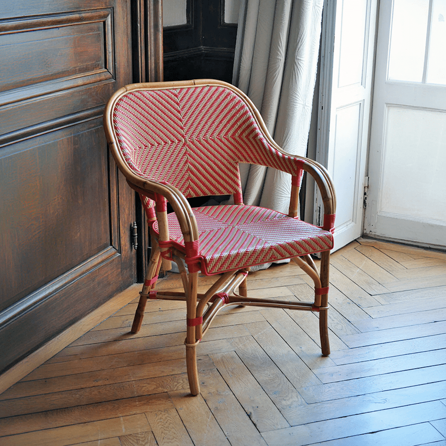 BISTRO RATTAN ARMCHAIR JEWEL RED GOLD - DYKE & DEAN