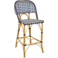 BISTRO RATTAN BAR CHAIR CROSSES GREEN NAVY - DYKE & DEAN