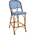 BISTRO RATTAN BAR CHAIR CROSSES SKY BLUES - DYKE & DEAN