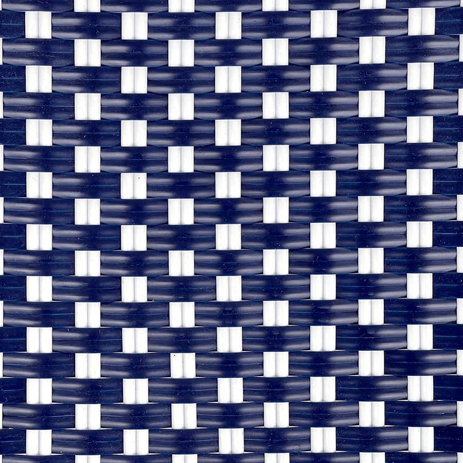 BISTRO RATTAN BAR CHAIR SQUARES BLUE WHITE - DYKE & DEAN