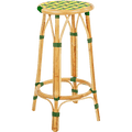 BISTRO RATTAN BAR STOOL WEAVE GREEN YELLOW - DYKE & DEAN