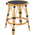 BISTRO RATTAN COURT STOOL SQUARE BLACK WHITE - DYKE & DEAN