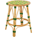 BISTRO RATTAN COURT STOOL WEAVE GREEN YELLOW - DYKE & DEAN