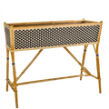 BISTRO RATTAN PLANTER WITH STAND SQUARES BLACK GOLD - DYKE & DEAN