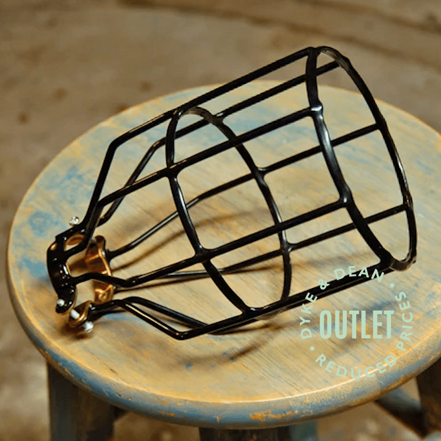 BLACK METAL PENDANT CAGE LIGHT OUTLET - DYKE & DEAN