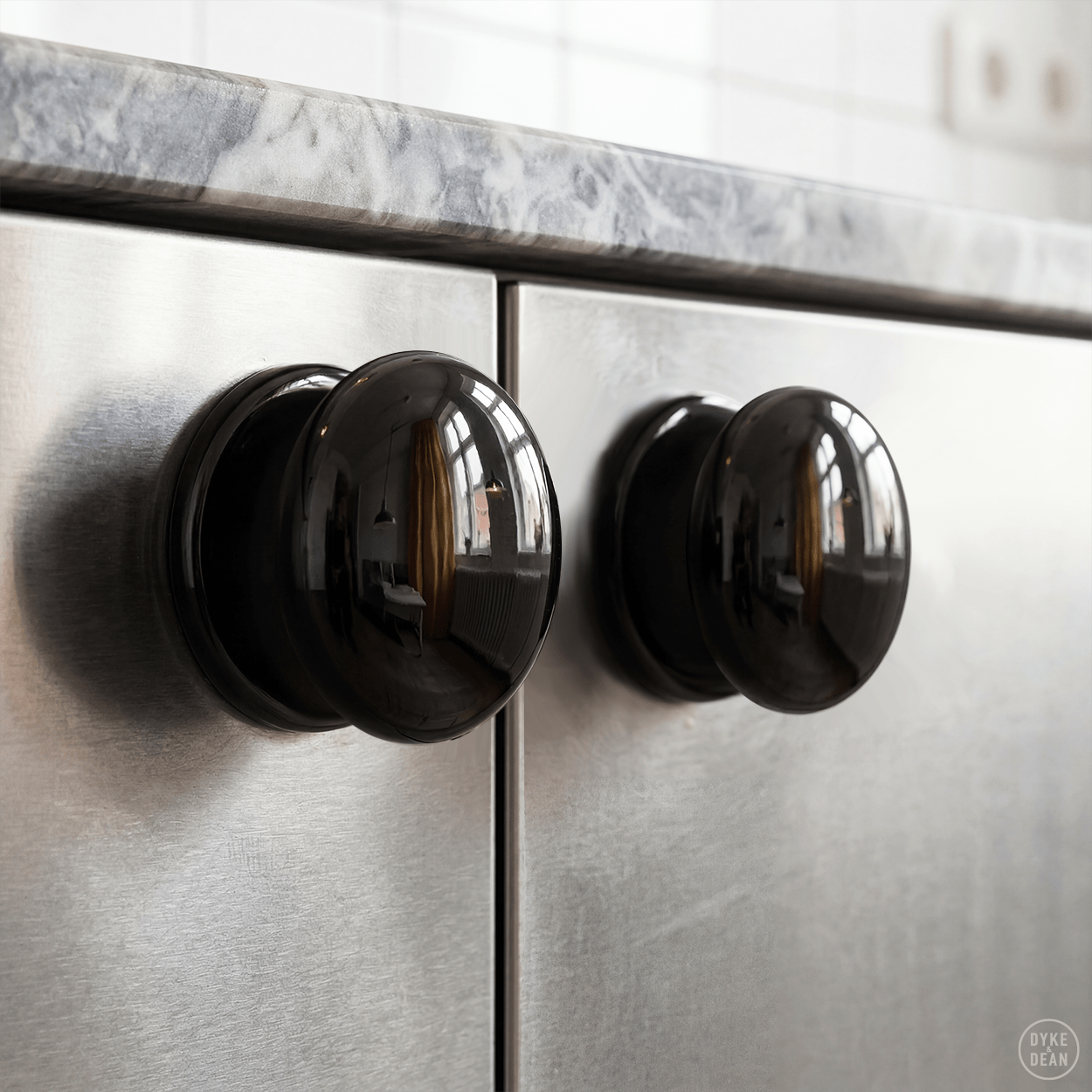 BLACK PORCELAIN DOOR KNOBS - DYKE & DEAN
