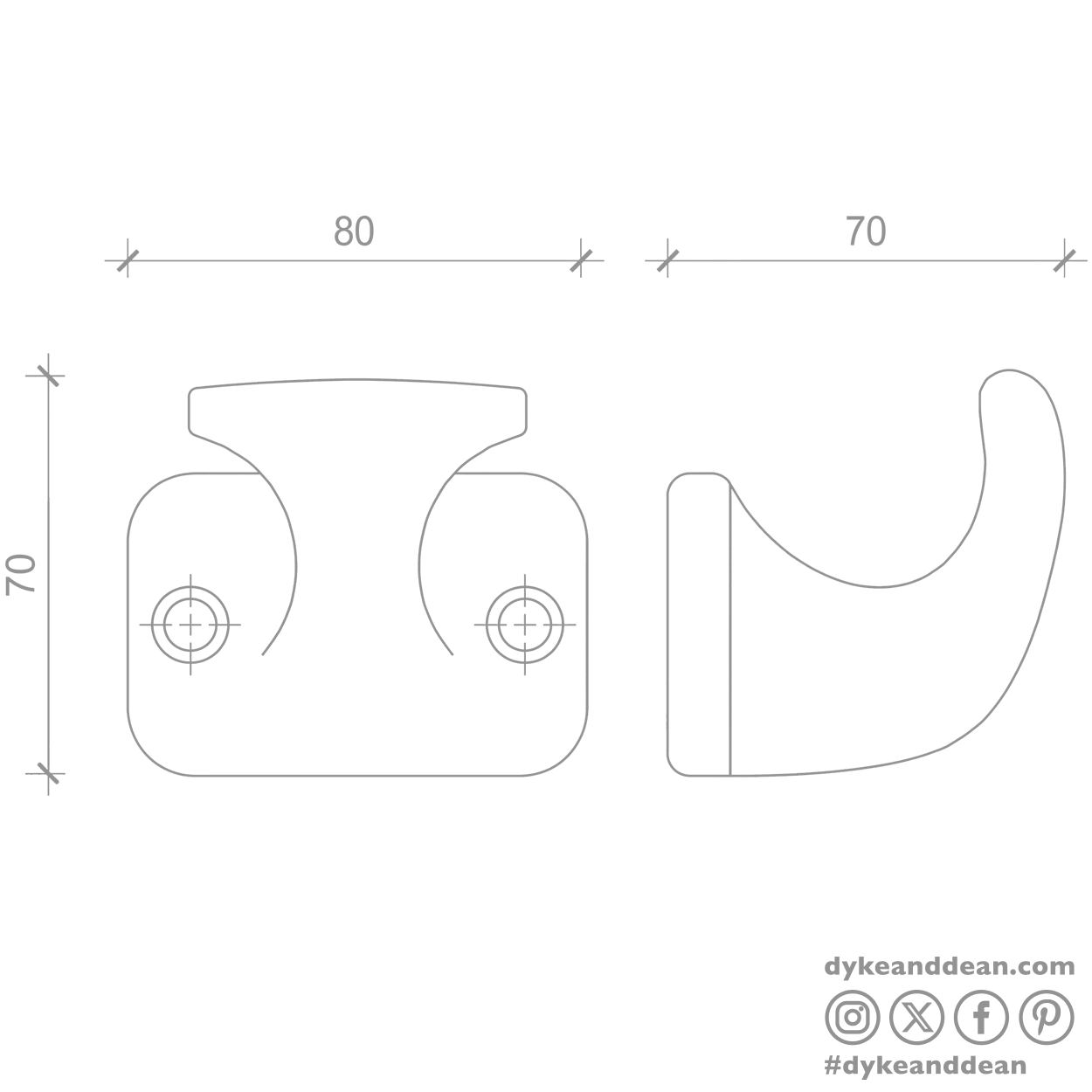 BLACK PORCELAIN ROBE HOOK - DYKE & DEAN