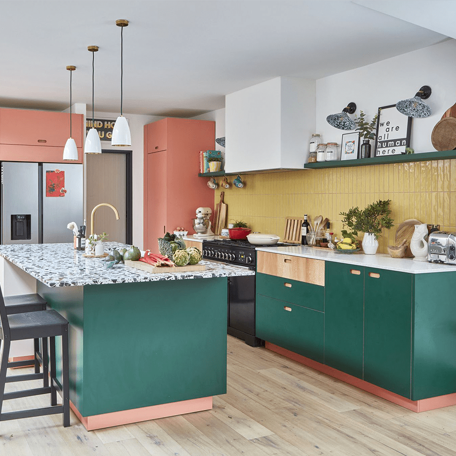 BLUE CONE SHADE SPLATTERWARE WALL LAMP - DYKE & DEAN