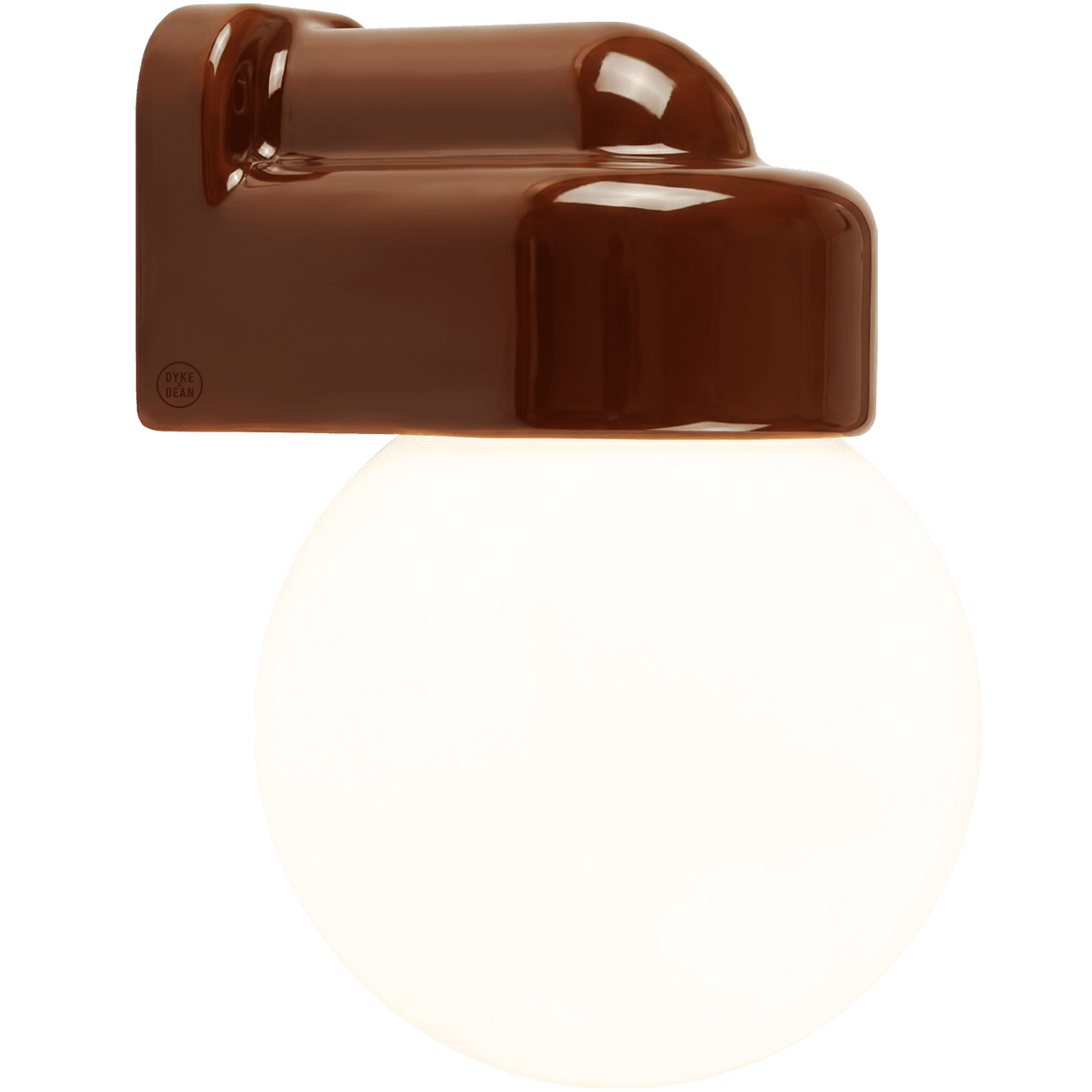 BROWN GLOBE PORCELAIN WATERPROOF SAUNA WALL LIGHT - DYKE & DEAN