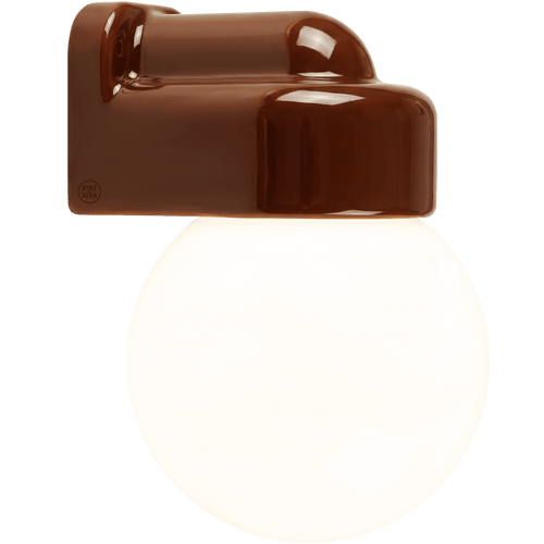 BROWN GLOBE PORCELAIN WATERPROOF SAUNA WALL LIGHT - DYKE & DEAN