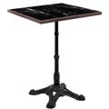CARRARA BLACK CERAMIC FRENCH BISTRO SQUARE TABLE 20” - DYKE & DEAN