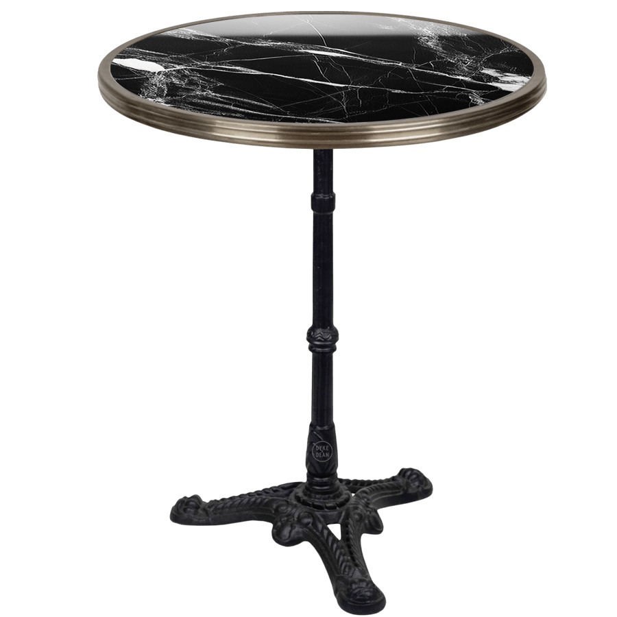 CARRARA BLACK CERAMIC FRENCH BISTRO TABLE 24” - DYKE & DEAN