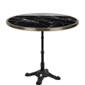 CARRARA BLACK CERAMIC FRENCH BISTRO TABLE 28” - DYKE & DEAN