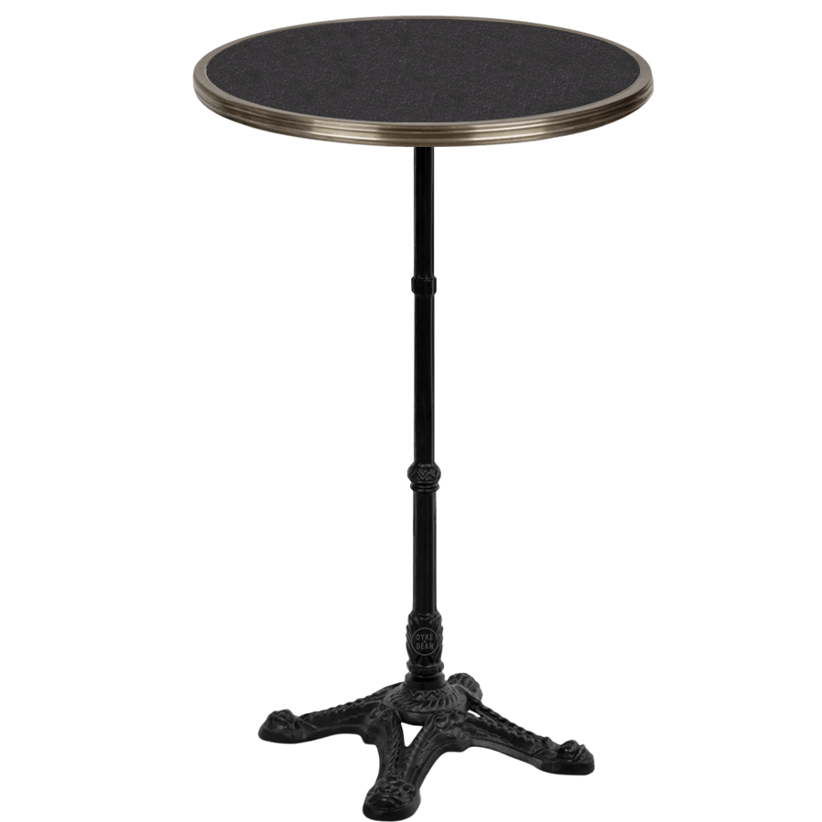 Carrara black granite french bistro bar table 24 dyke dean