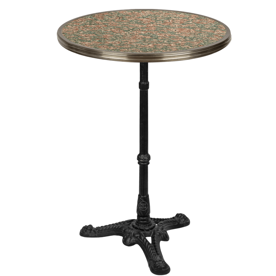 CARRARA PINK & GREY GRANITE FRENCH BISTRO TABLE 20” - DYKE & DEAN