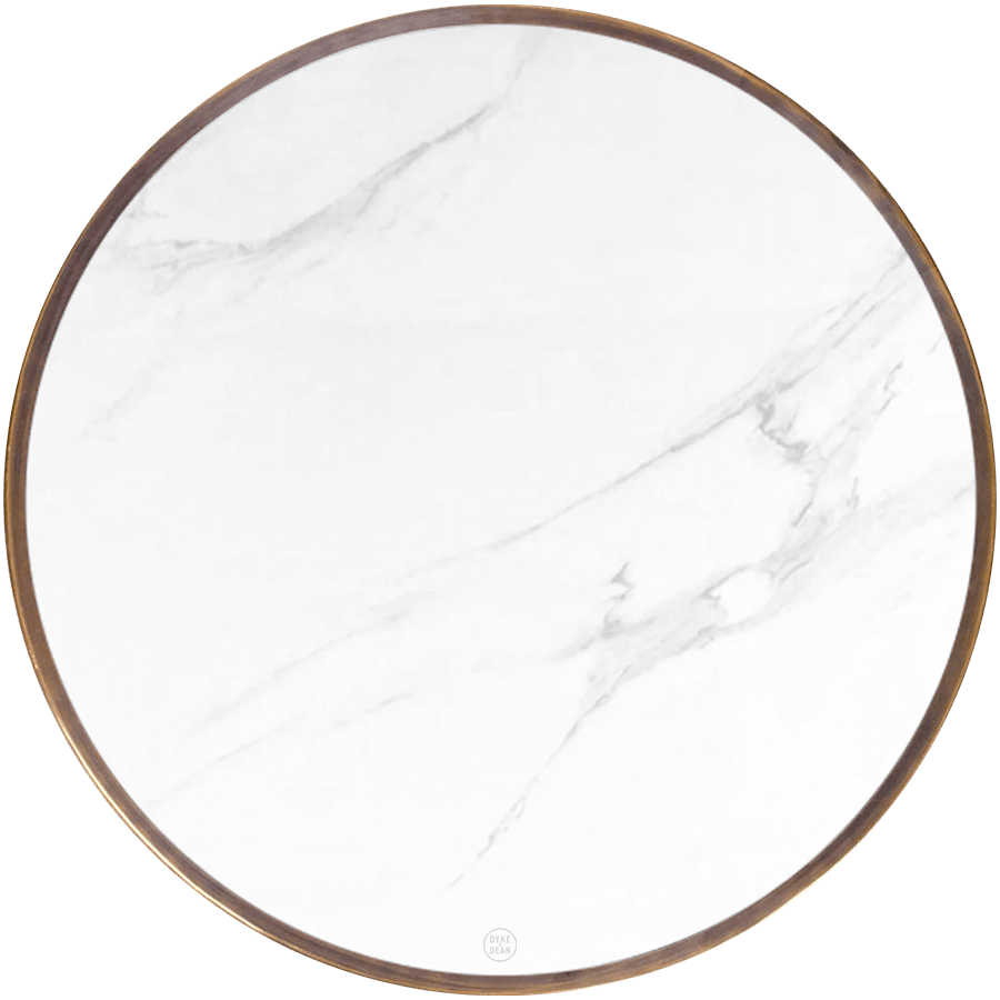 CARRARA WHITE CERAMIC FRENCH BISTRO TABLE 24” - DYKE & DEAN