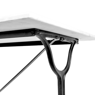 CARRARA WHITE MARBLE FRENCH BISTRO RECTANGLE TABLE 24” X 20” - DYKE & DEAN