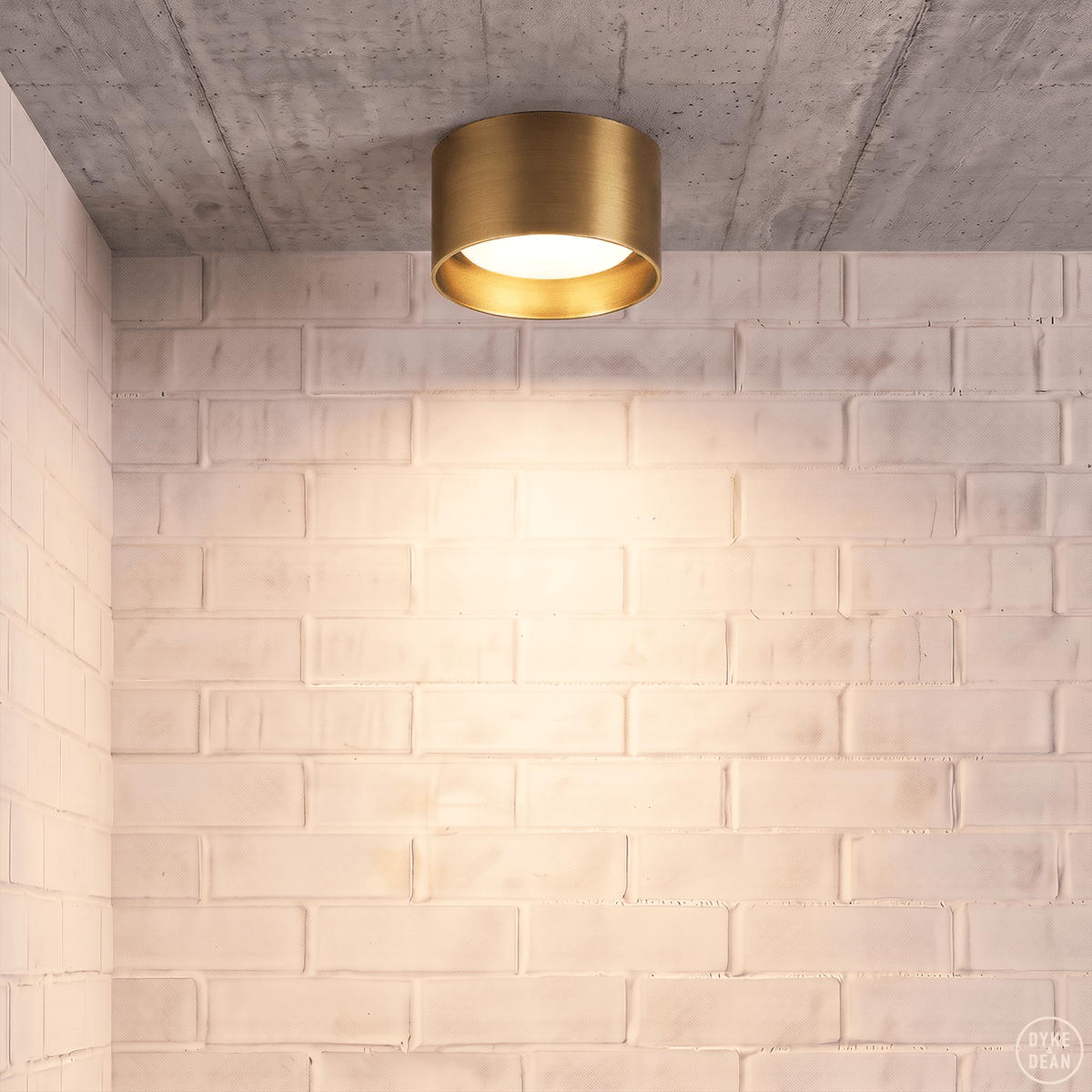 Ceiling puck light brass