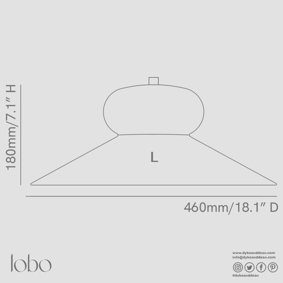 CERAMIC DOME PENDANT OVA LARGE - DYKE & DEAN