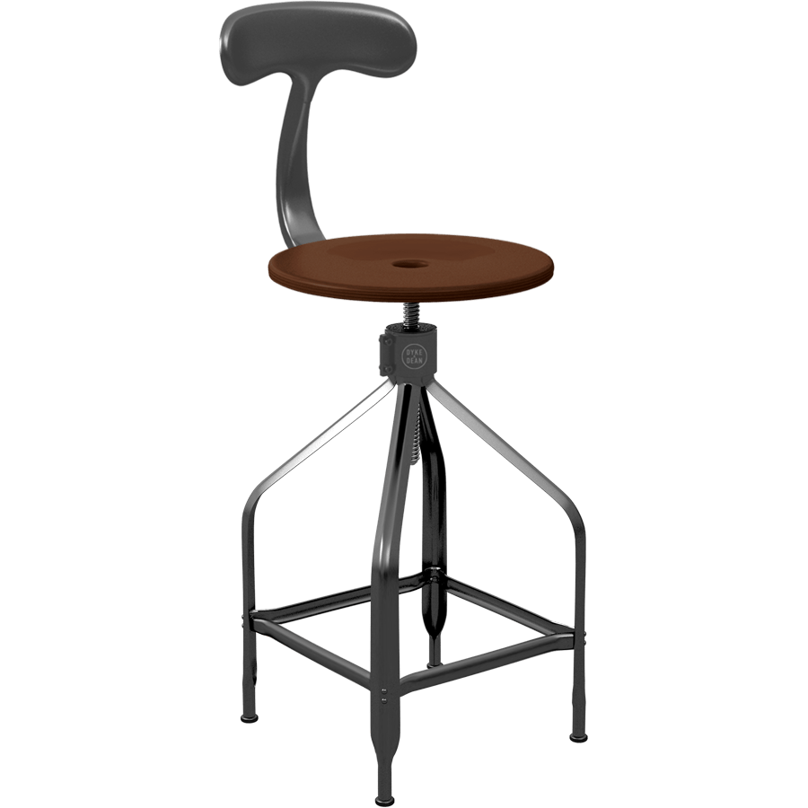 CHAISES NICOLLE DESSINATEUR TALL ADJUSTABLE SWIVEL CHAIR WOOD - DYKE & DEAN